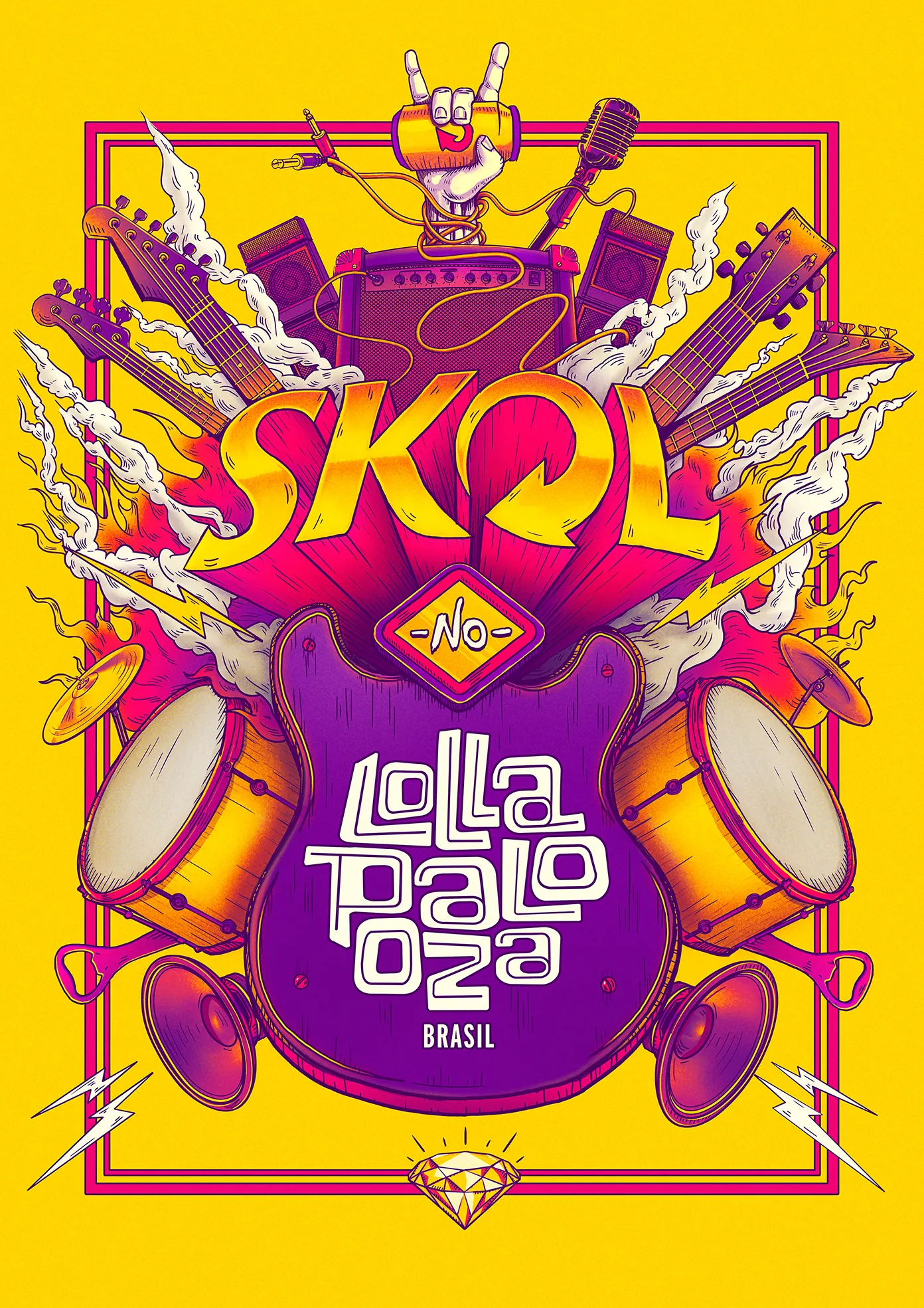 Skol no Lollapalooza Brasil — Poster Yellow